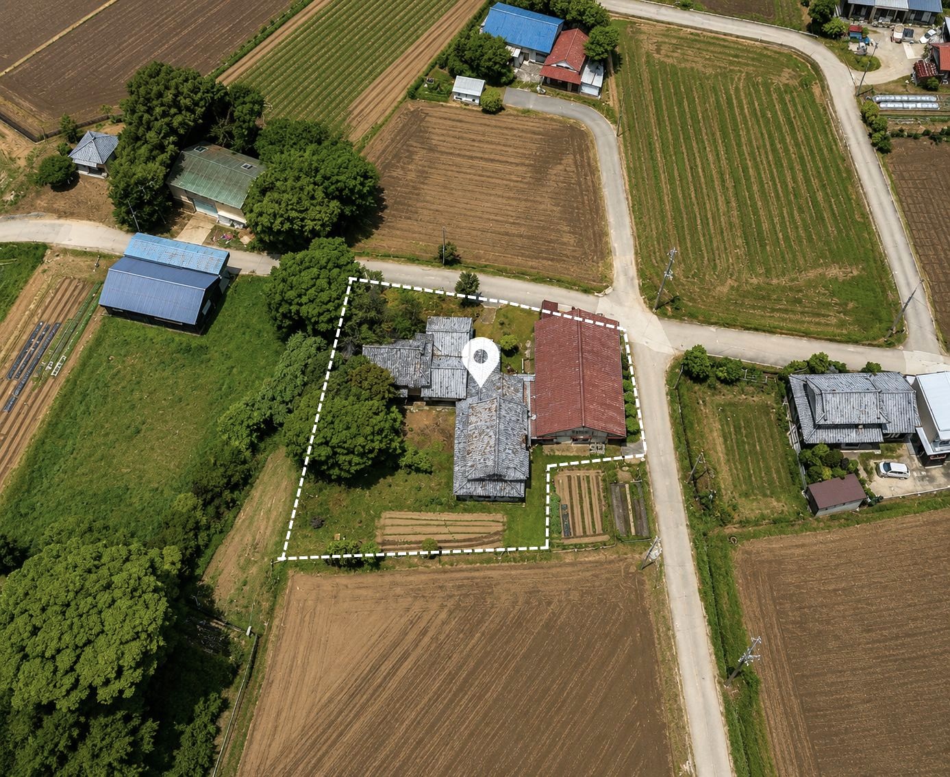 神出町宝勢の敷地を示した航空写真